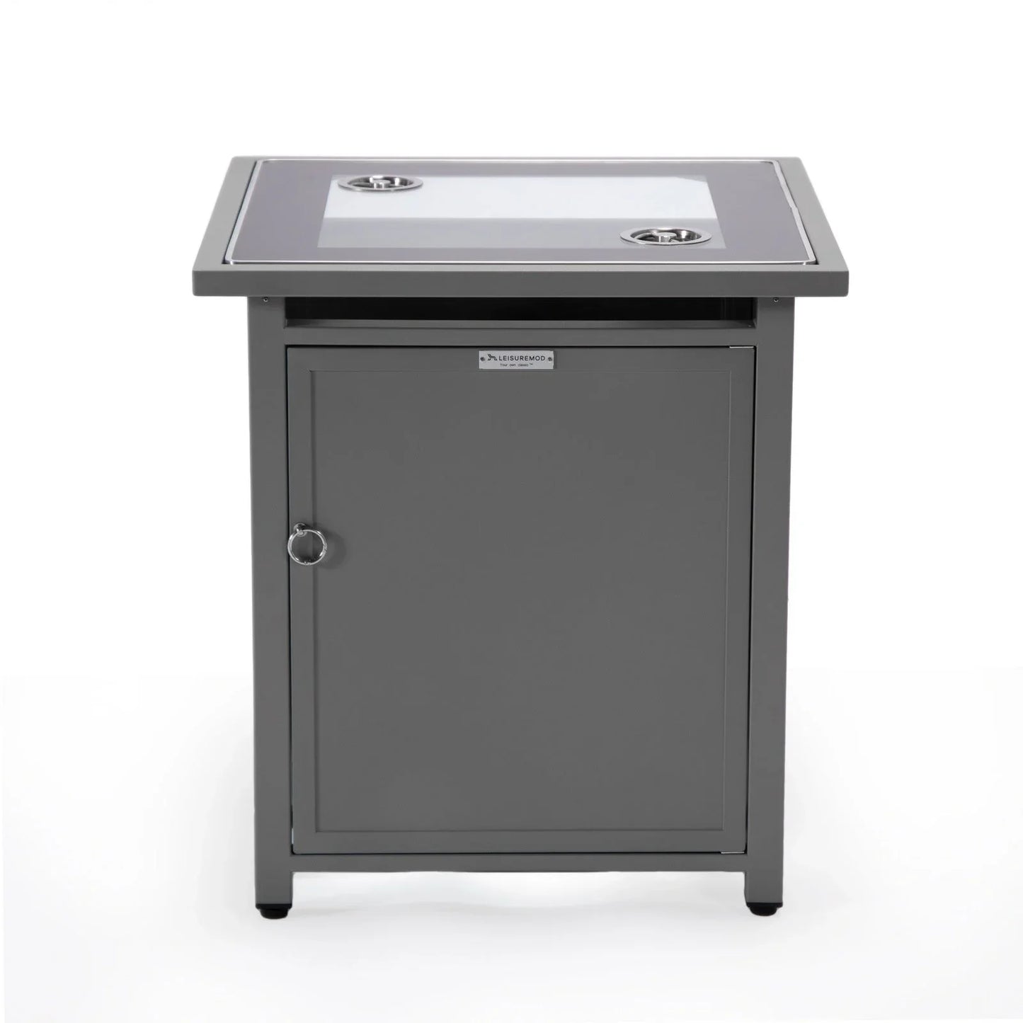 Walbrooke Modern Square Tank Holder Table with Tempered Glass Top and Powder Coated Aluminum - Elax Furniture