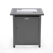 Walbrooke Modern Square Tank Holder Table with Tempered Glass Top and Powder Coated Aluminum - Elax Furniture