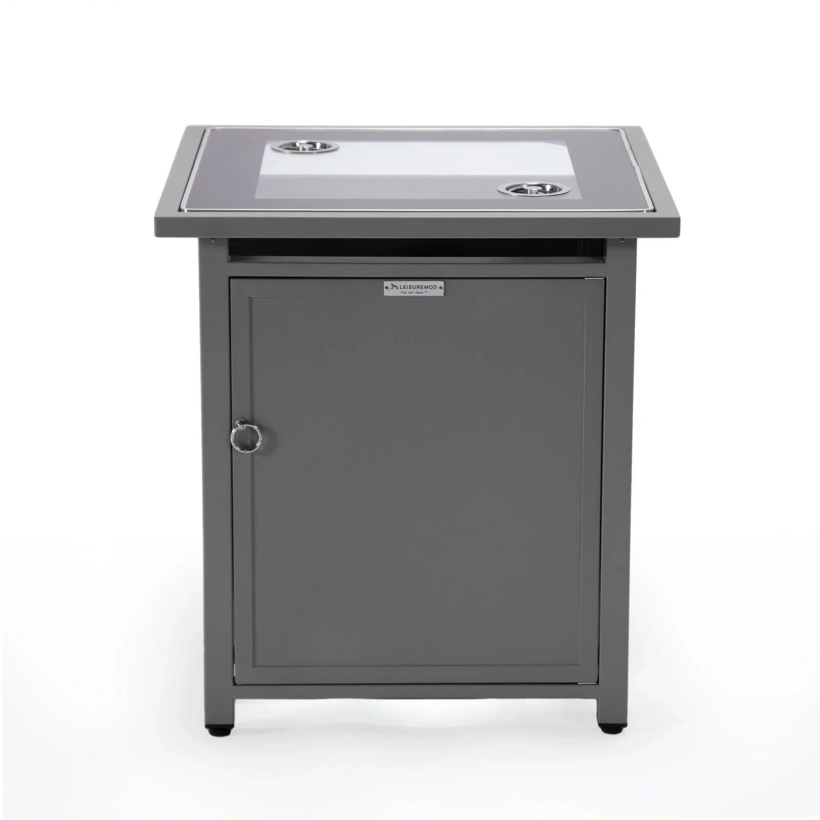 Walbrooke Modern Square Tank Holder Table with Tempered Glass Top and Powder Coated Aluminum - Elax Furniture