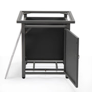 Walbrooke Modern Square Tank Holder Table with Tempered Glass Top and Powder Coated Aluminum - Elax Furniture