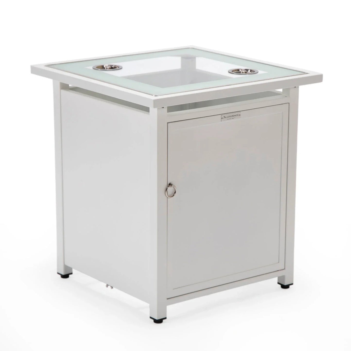 Walbrooke Modern Square Tank Holder Table with Tempered Glass Top and Powder Coated Aluminum - Elax Furniture