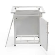 Walbrooke Modern Square Tank Holder Table with Tempered Glass Top and Powder Coated Aluminum - Elax Furniture