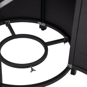 Walbrooke Modern Round Tank Holder Table with Tempered Glass Top and Powder Coated Aluminum - Elax Furniture