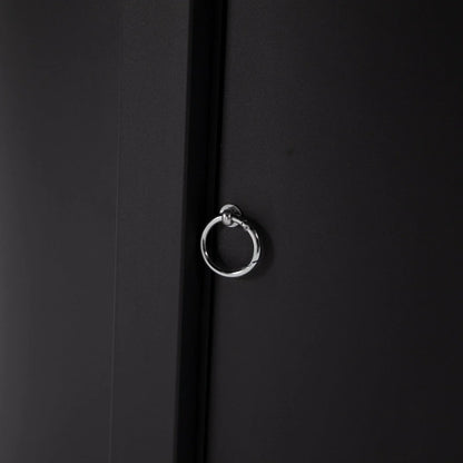 Walbrooke Modern Round Tank Holder Table with Tempered Glass Top and Powder Coated Aluminum - Elax Furniture