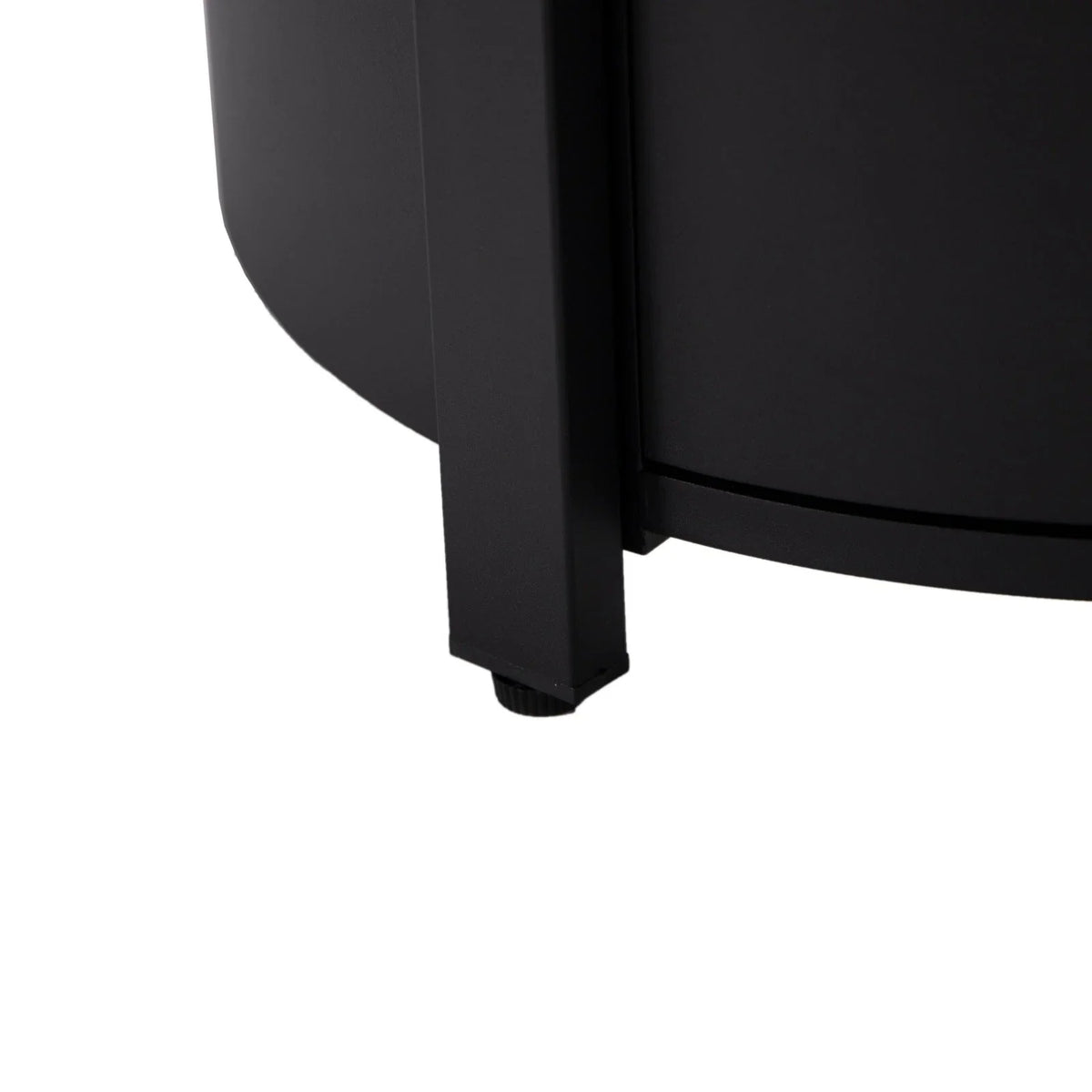 Walbrooke Modern Round Tank Holder Table with Tempered Glass Top and Powder Coated Aluminum - Elax Furniture