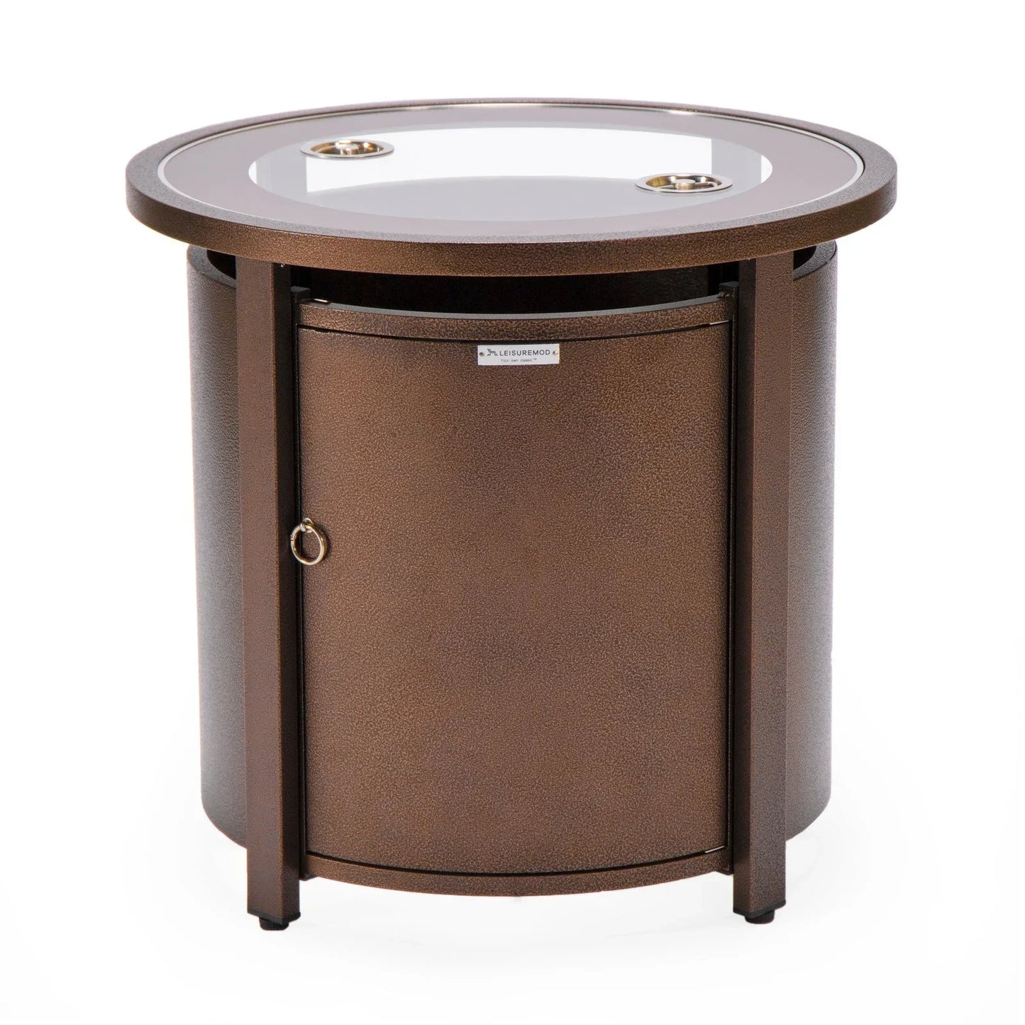 Walbrooke Modern Round Tank Holder Table with Tempered Glass Top and Powder Coated Aluminum - Elax Furniture
