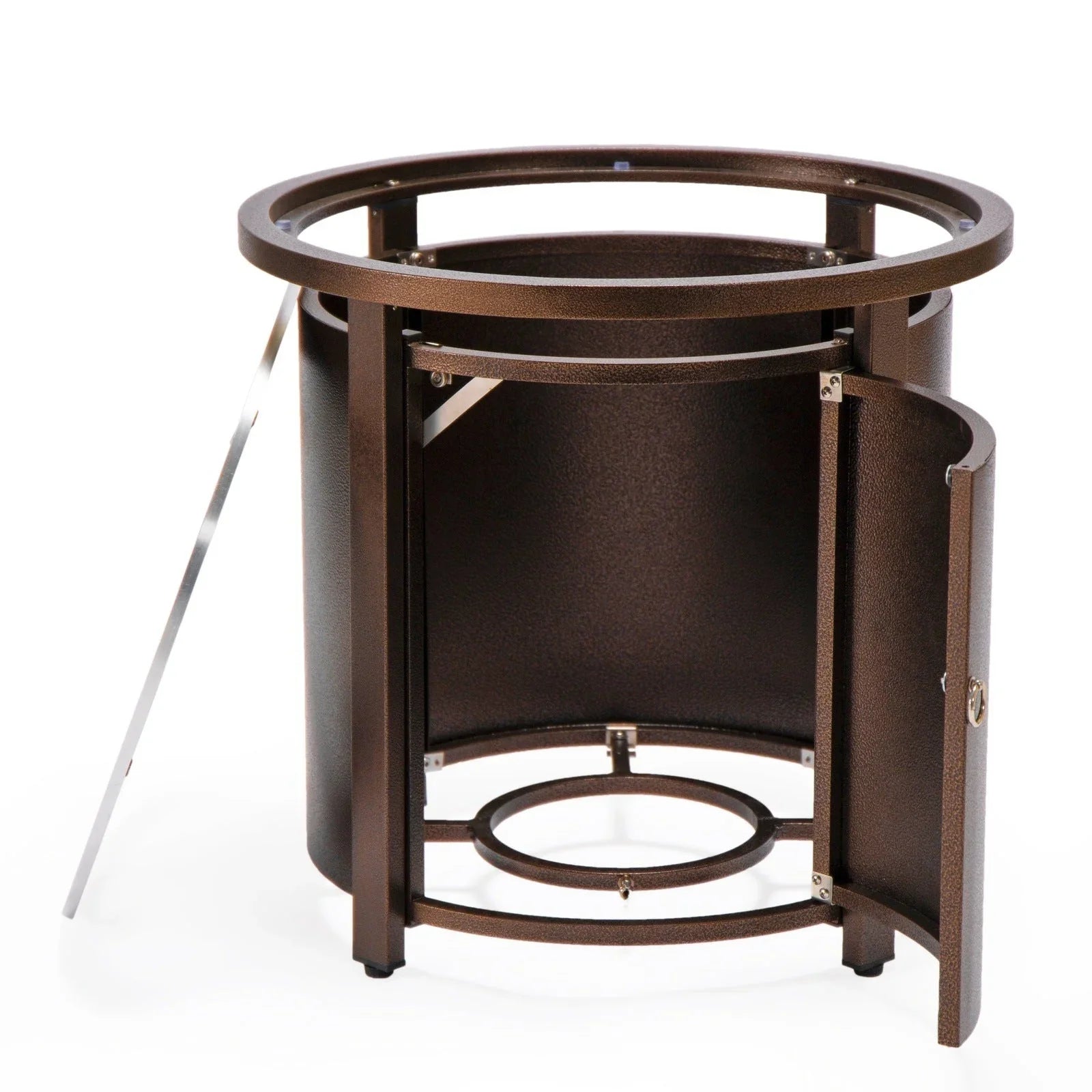 Walbrooke Modern Round Tank Holder Table with Tempered Glass Top and Powder Coated Aluminum - Elax Furniture