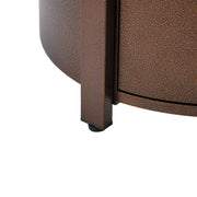 Walbrooke Modern Round Tank Holder Table with Tempered Glass Top and Powder Coated Aluminum - Elax Furniture