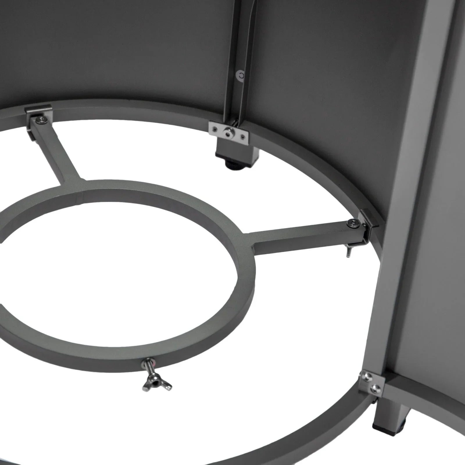 Walbrooke Modern Round Tank Holder Table with Tempered Glass Top and Powder Coated Aluminum - Elax Furniture