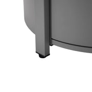 Walbrooke Modern Round Tank Holder Table with Tempered Glass Top and Powder Coated Aluminum - Elax Furniture