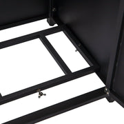 Walbrooke Modern Square Tank Holder Table with Tempered Glass Top and Powder Coated Aluminum Slats - Elax Furniture