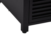 Walbrooke Modern Square Tank Holder Table with Tempered Glass Top and Powder Coated Aluminum Slats - Elax Furniture