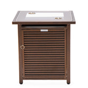 Walbrooke Modern Square Tank Holder Table with Tempered Glass Top and Powder Coated Aluminum Slats - Elax Furniture