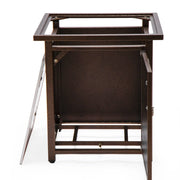 Walbrooke Modern Square Tank Holder Table with Tempered Glass Top and Powder Coated Aluminum Slats - Elax Furniture