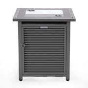 Walbrooke Modern Square Tank Holder Table with Tempered Glass Top and Powder Coated Aluminum Slats - Elax Furniture