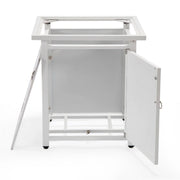 Walbrooke Modern Square Tank Holder Table with Tempered Glass Top and Powder Coated Aluminum Slats - Elax Furniture