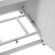Walbrooke Modern Square Tank Holder Table with Tempered Glass Top and Powder Coated Aluminum Slats - Elax Furniture