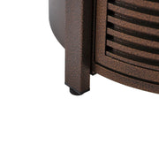 Walbrooke Modern Round Tank Holder Table with Tempered Glass Top and Powder Coated Aluminum Slats Design - Elax Furniture