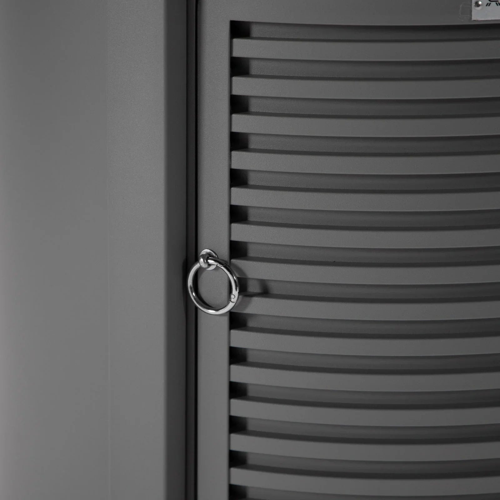 Walbrooke Modern Round Tank Holder Table with Tempered Glass Top and Powder Coated Aluminum Slats Design - Elax Furniture