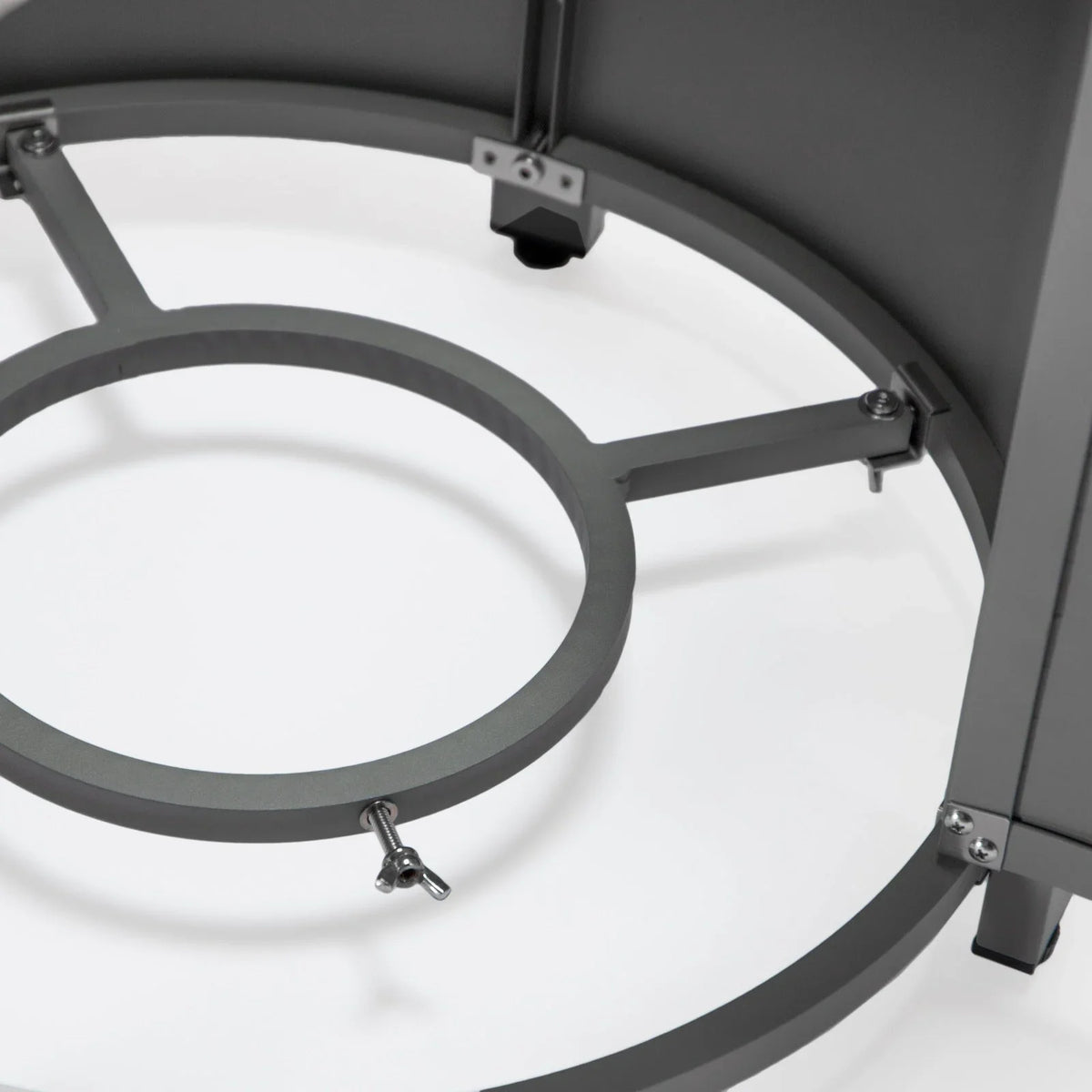 Walbrooke Modern Round Tank Holder Table with Tempered Glass Top and Powder Coated Aluminum Slats Design - Elax Furniture