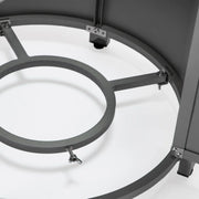 Walbrooke Modern Round Tank Holder Table with Tempered Glass Top and Powder Coated Aluminum Slats Design - Elax Furniture