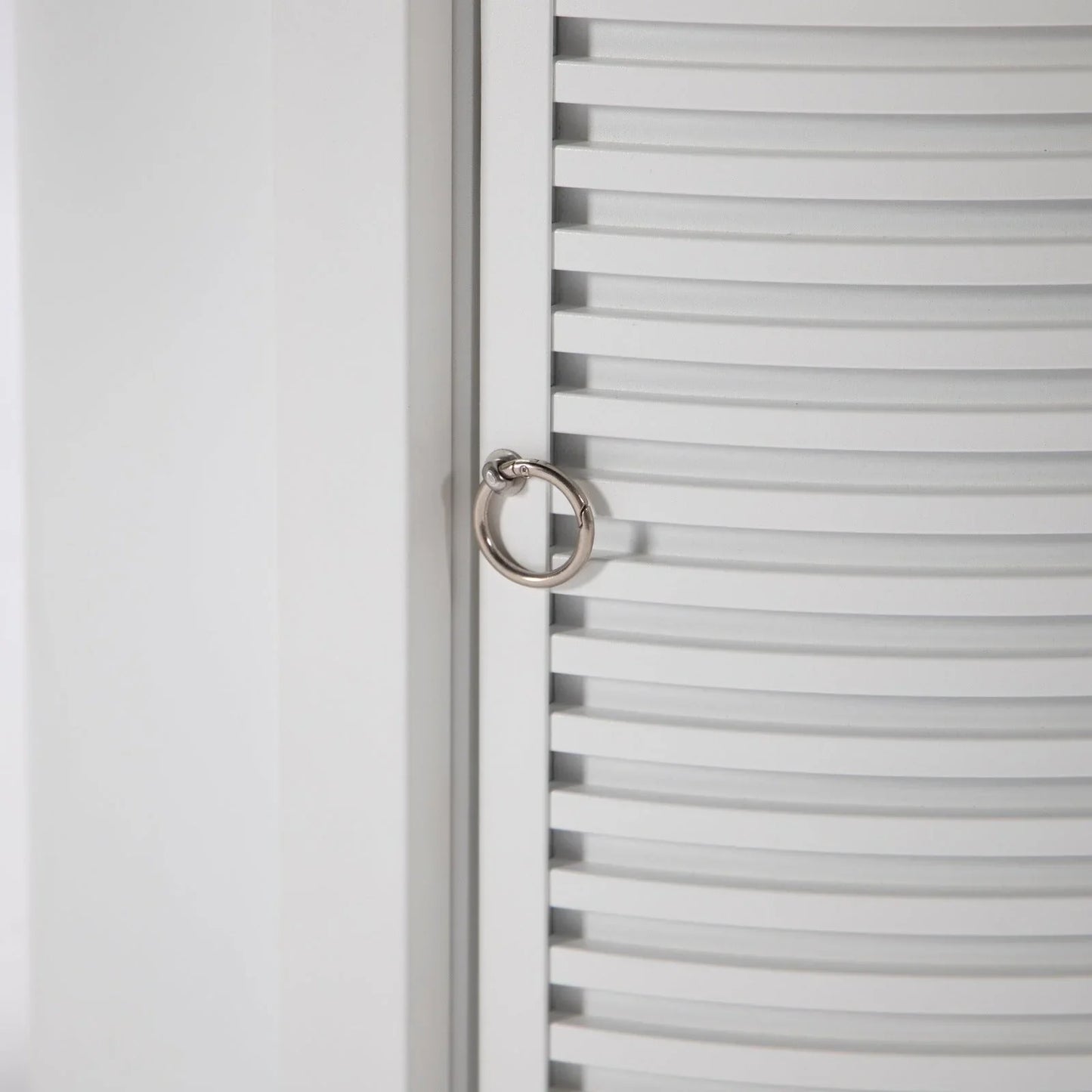 Walbrooke Modern Round Tank Holder Table with Tempered Glass Top and Powder Coated Aluminum Slats Design - Elax Furniture