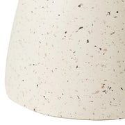Wisp 16" Modern Wide Round Fiberstone Hourglass Design Side Table - Stylish Accent End Table Terrazzo White Side Table Leisuremod