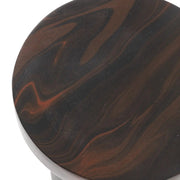 Wisp 16" Modern Wide Round Fiberstone Hourglass Design Side Table - Stylish Accent End Table Pottery Red Side Table Leisuremod