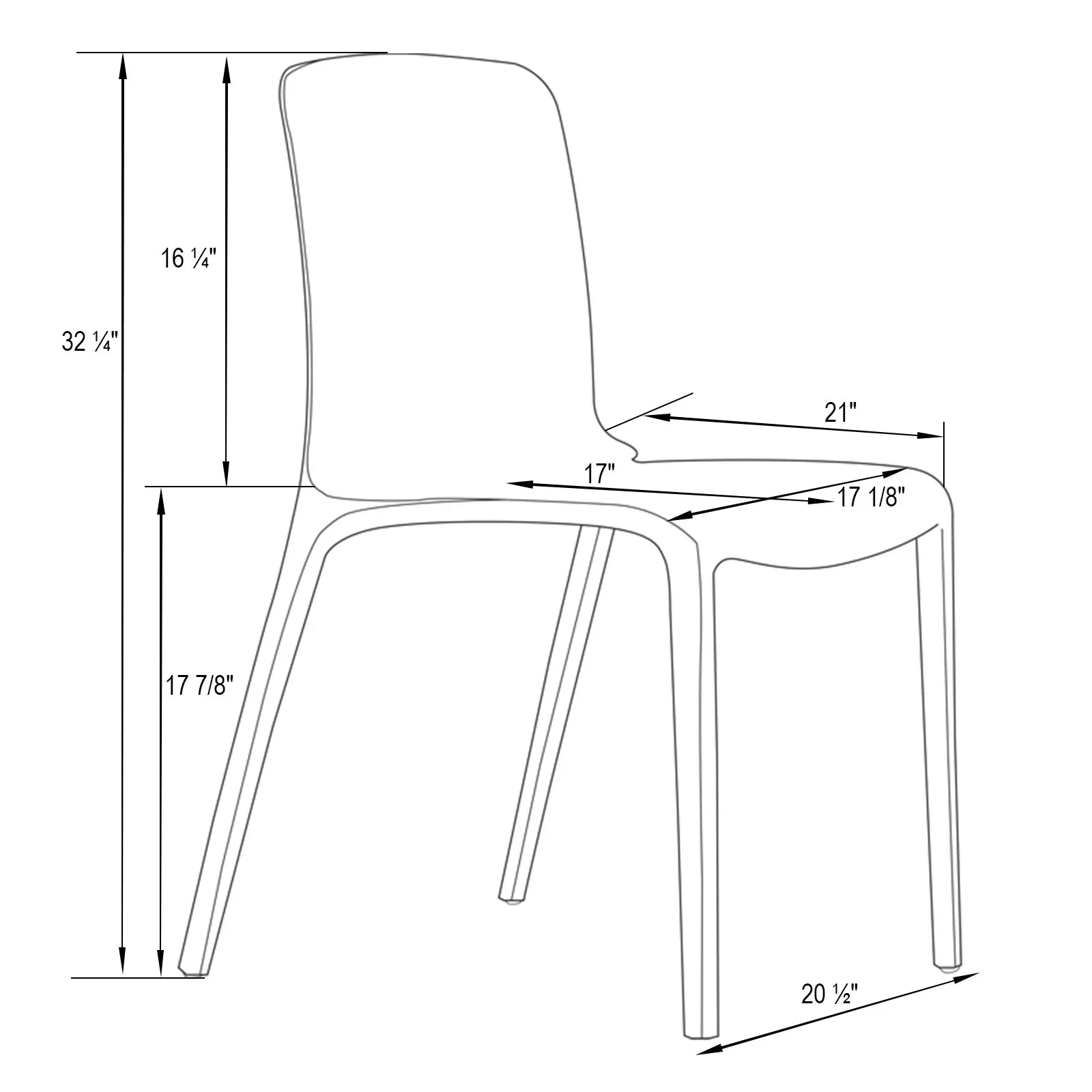 Murray Stackable Dining Side Chair in Plastic - Elax Furniture