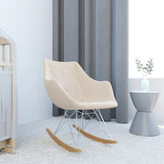 Willow Modern Petite Twill Upholstered Fabric/Velvet with Eiffel Base Rocking Chair - Elax Furniture
