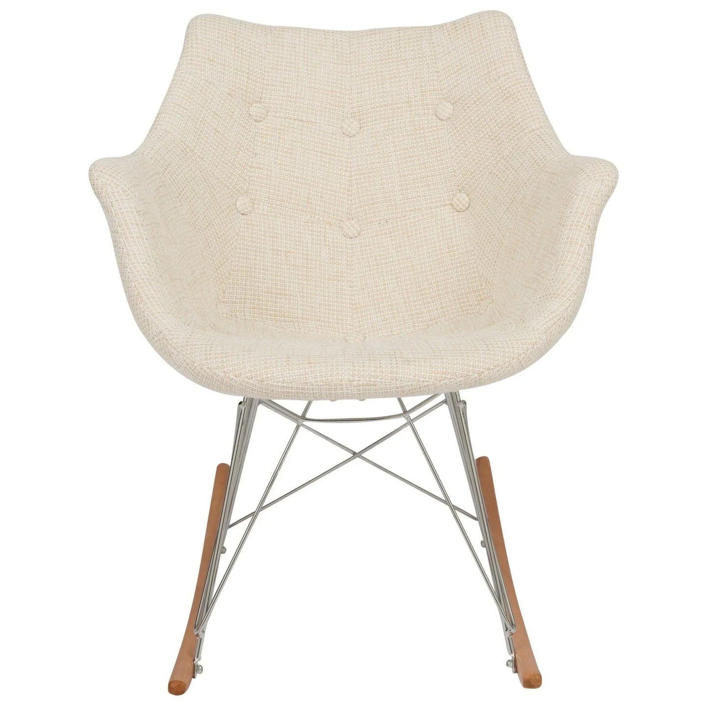 Willow Modern Petite Twill Upholstered Fabric/Velvet with Eiffel Base Rocking Chair - Elax Furniture