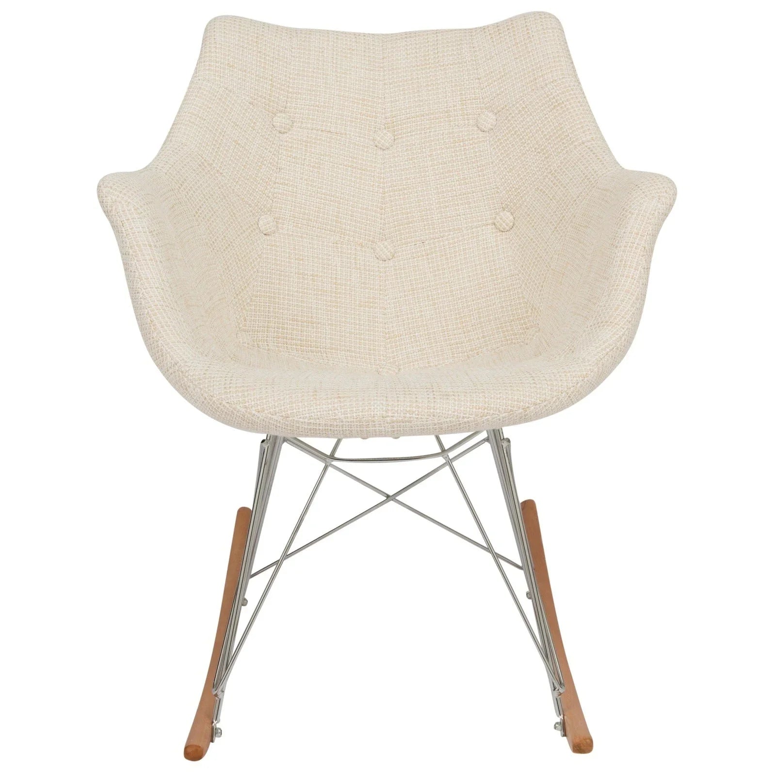 Willow Modern Petite Twill Upholstered Fabric/Velvet with Eiffel Base Rocking Chair - Elax Furniture