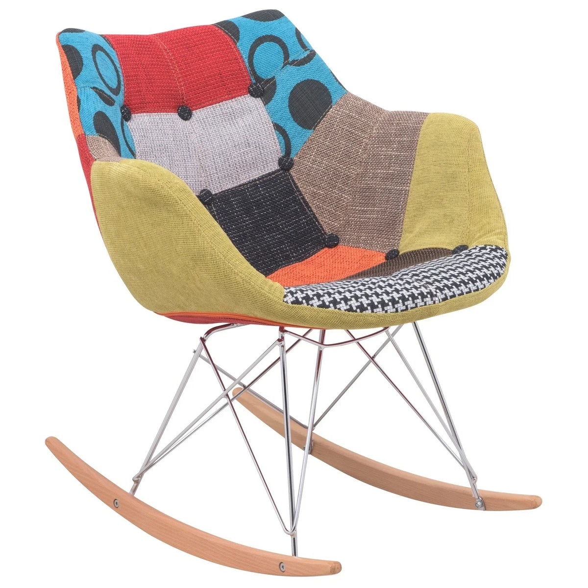 Willow Modern Petite Twill Upholstered Fabric/Velvet with Eiffel Base Rocking Chair - Elax Furniture