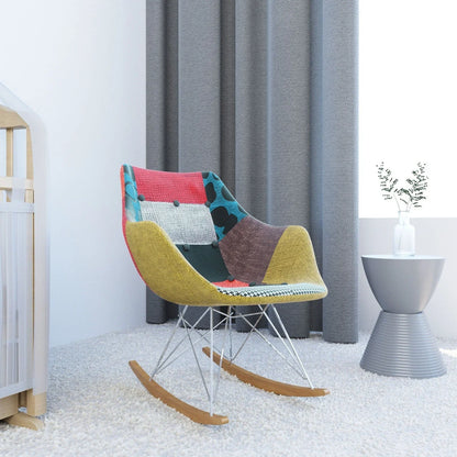 Willow Modern Petite Twill Upholstered Fabric/Velvet with Eiffel Base Rocking Chair - Elax Furniture