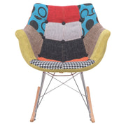 Willow Modern Petite Twill Upholstered Fabric/Velvet with Eiffel Base Rocking Chair - Elax Furniture