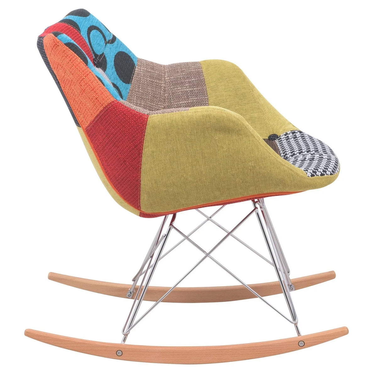 Willow Modern Petite Twill Upholstered Fabric/Velvet with Eiffel Base Rocking Chair - Elax Furniture
