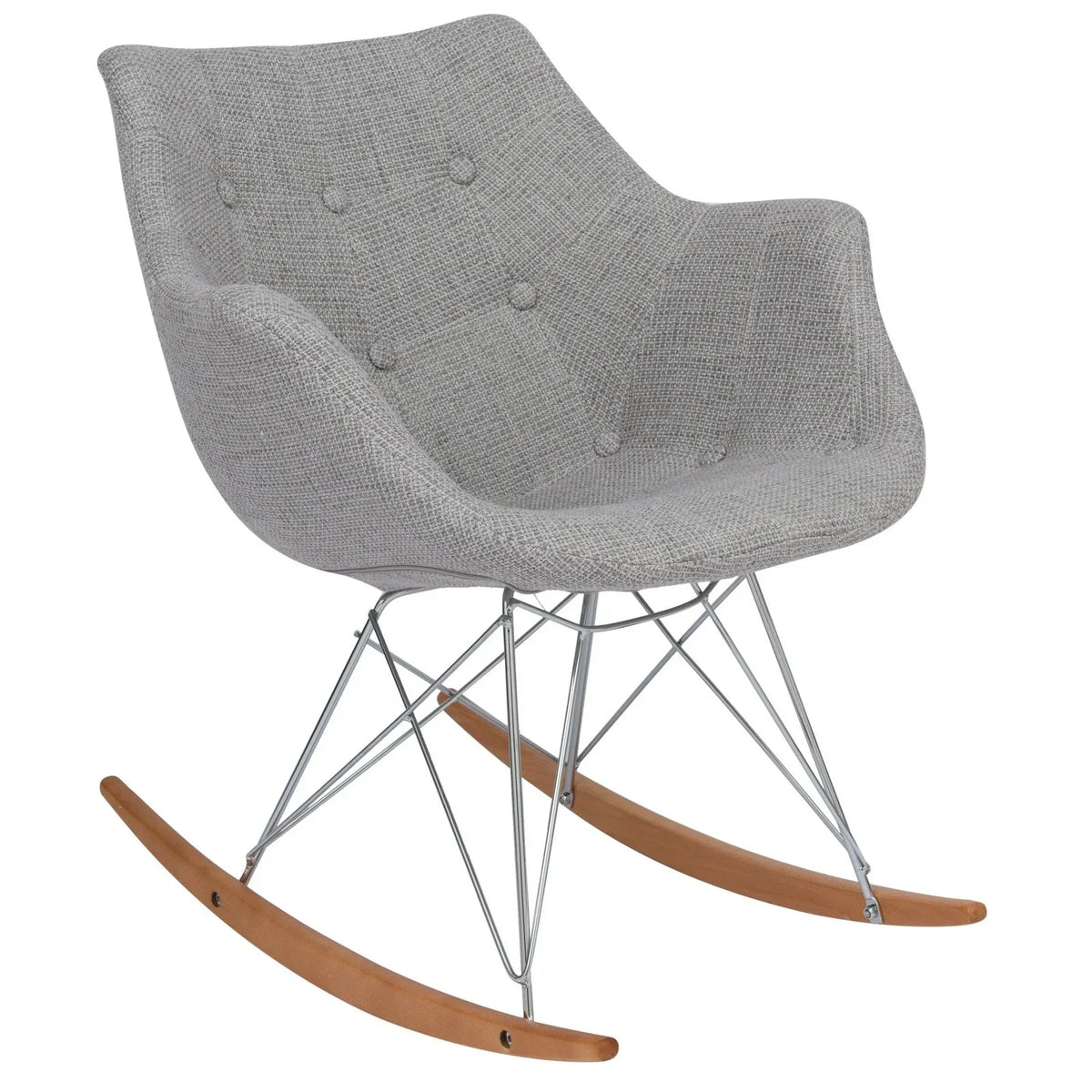 Willow Modern Petite Twill Upholstered Fabric/Velvet with Eiffel Base Rocking Chair - Elax Furniture