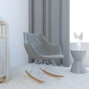 Willow Modern Petite Twill Upholstered Fabric/Velvet with Eiffel Base Rocking Chair - Elax Furniture