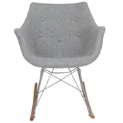 Willow Modern Petite Twill Upholstered Fabric/Velvet with Eiffel Base Rocking Chair - Elax Furniture