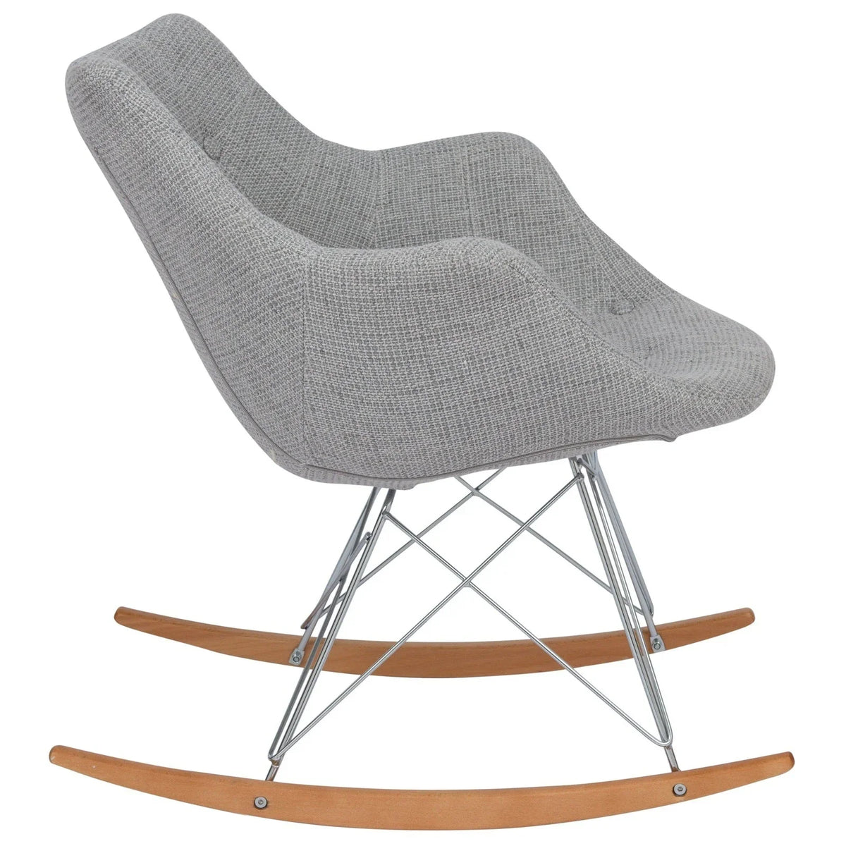 Willow Modern Petite Twill Upholstered Fabric/Velvet with Eiffel Base Rocking Chair - Elax Furniture