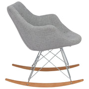 Willow Modern Petite Twill Upholstered Fabric/Velvet with Eiffel Base Rocking Chair - Elax Furniture