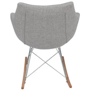 Willow Modern Petite Twill Upholstered Fabric/Velvet with Eiffel Base Rocking Chair - Elax Furniture