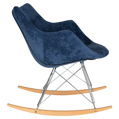 Willow Modern Petite Twill Upholstered Fabric/Velvet with Eiffel Base Rocking Chair - Elax Furniture
