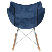 Willow Modern Petite Twill Upholstered Fabric/Velvet with Eiffel Base Rocking Chair - Elax Furniture