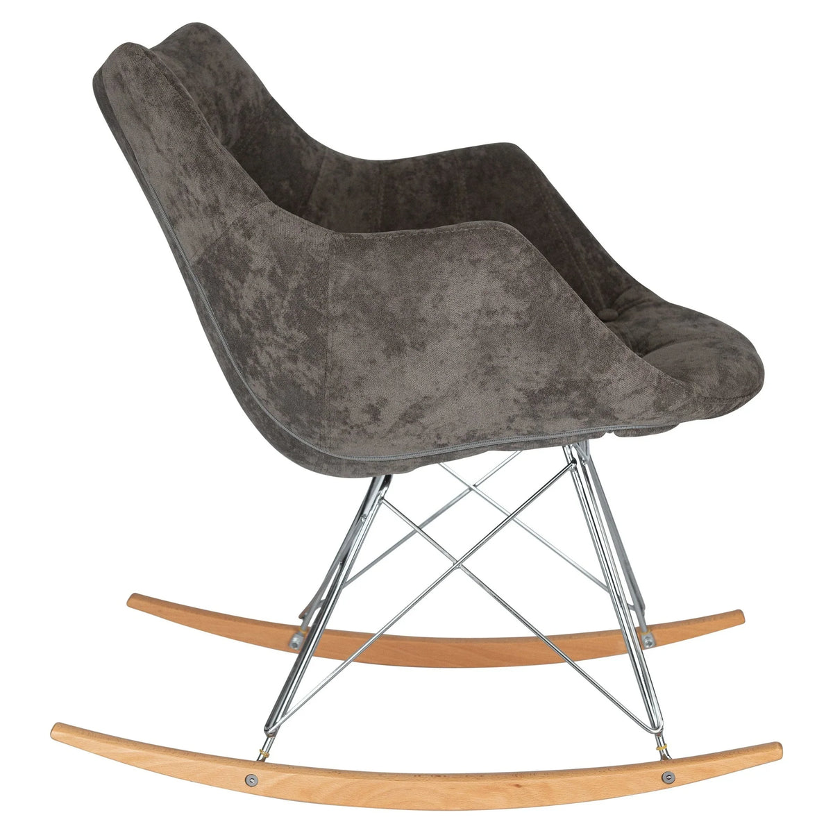 Willow Modern Petite Twill Upholstered Fabric/Velvet with Eiffel Base Rocking Chair - Elax Furniture