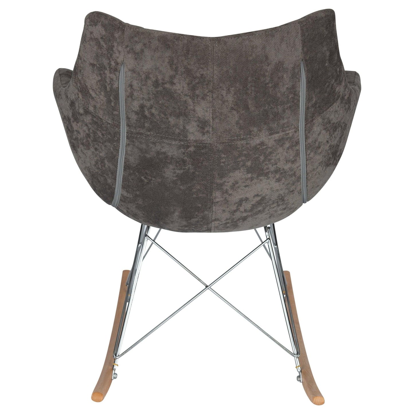 Willow Modern Petite Twill Upholstered Fabric/Velvet with Eiffel Base Rocking Chair - Elax Furniture