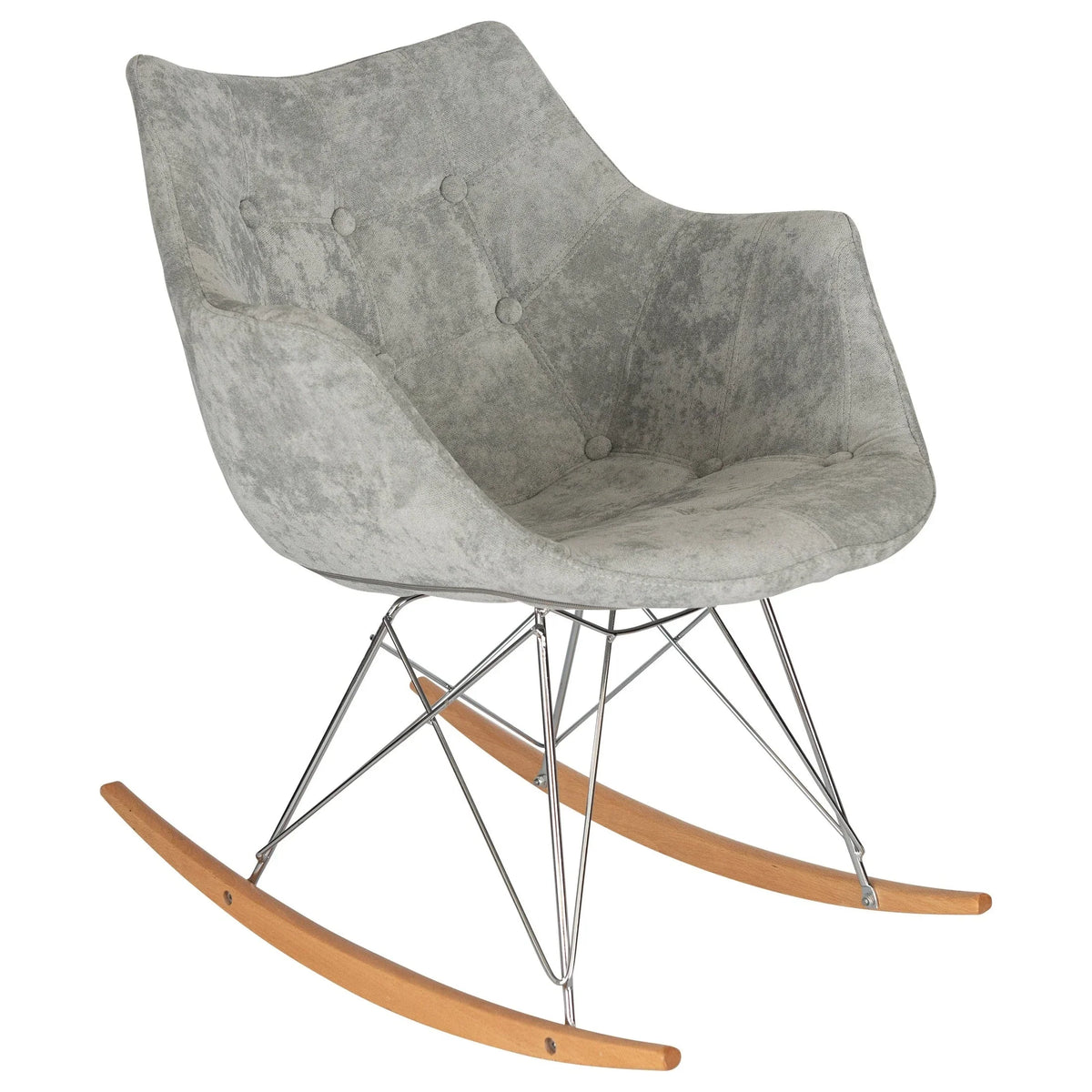 Willow Modern Petite Twill Upholstered Fabric/Velvet with Eiffel Base Rocking Chair - Elax Furniture