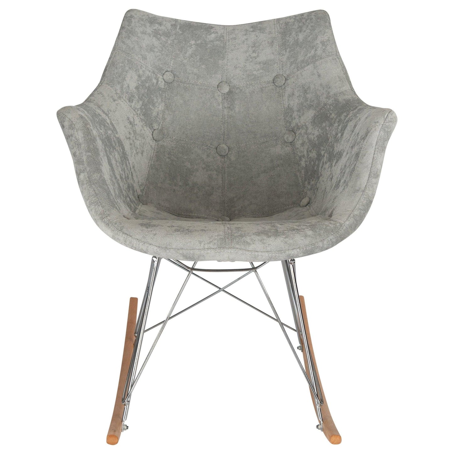 Willow Modern Petite Twill Upholstered Fabric/Velvet with Eiffel Base Rocking Chair - Elax Furniture