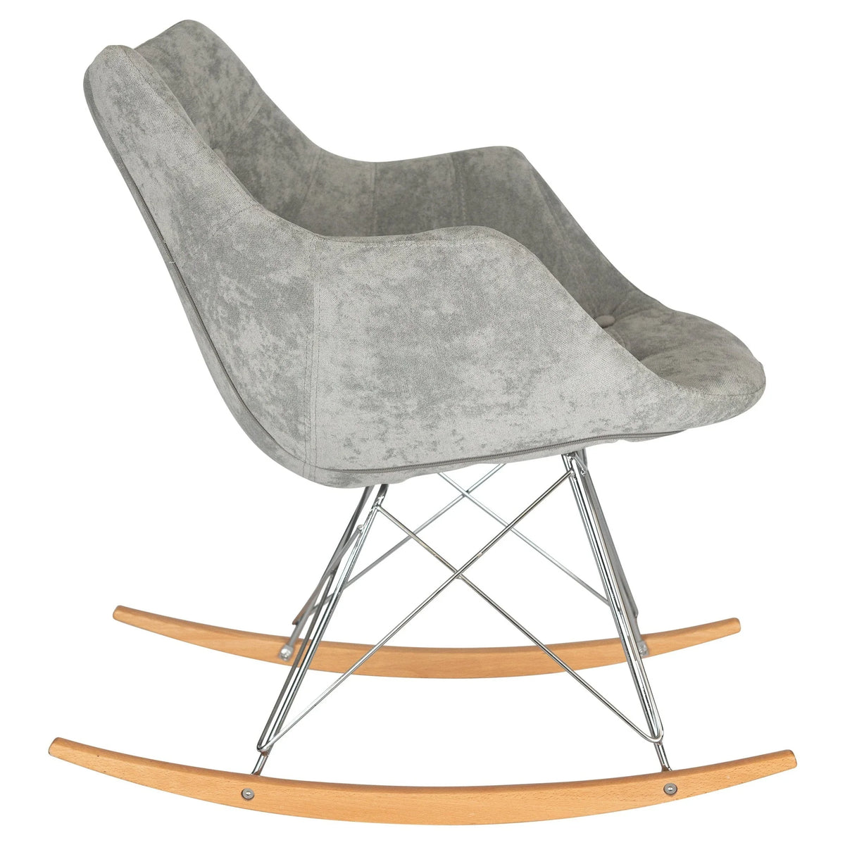 Willow Modern Petite Twill Upholstered Fabric/Velvet with Eiffel Base Rocking Chair - Elax Furniture