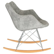 Willow Modern Petite Twill Upholstered Fabric/Velvet with Eiffel Base Rocking Chair - Elax Furniture